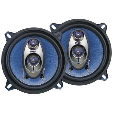 Pyle® Blue Label PL53BL 5.25-In. 3-Way Coaxial Speakers, Black and Blue, 2 Count