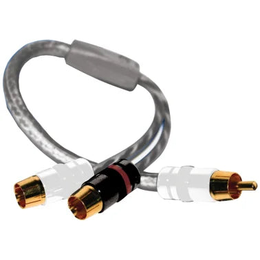 DB Link® Twisted-Pair Strandworx® Series RCA Y-Adapter, 1 Male to 2 Females