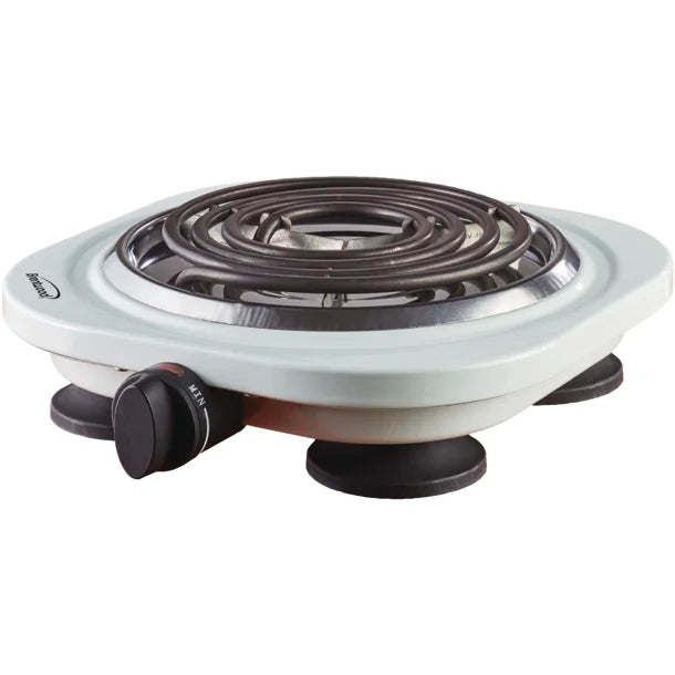 Brentwood® 1,000-Watt Single Electric Burner (White)