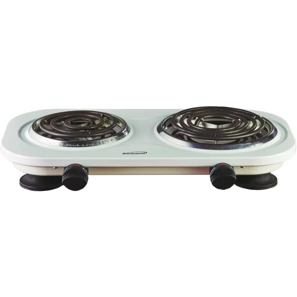 Brentwood® 1,500-Watt Double Electric Burner (White)