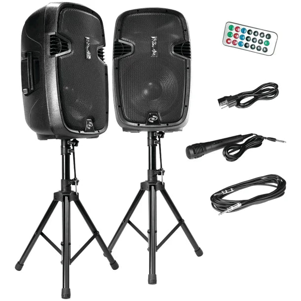 Pyle® 1,800-Watt Bluetooth® Active/Passive Dual Speaker System Kit