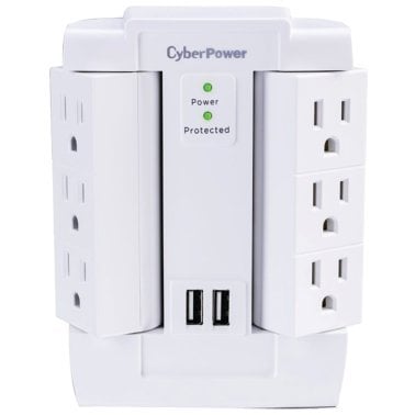 CyberPower® 6-Outlet Swivel Professional Surge Protector Wall Tap with 2 USB Ports