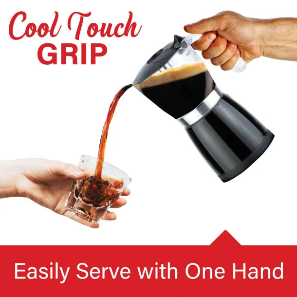 Brentwood® 6-Cup Electric Moka Pot Espresso Machine (Black)