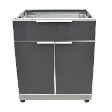 Blue Sky Outdoor Living 2-Door, 1-Drawer Outdoor Kitchen Cabinet, Slate Gray