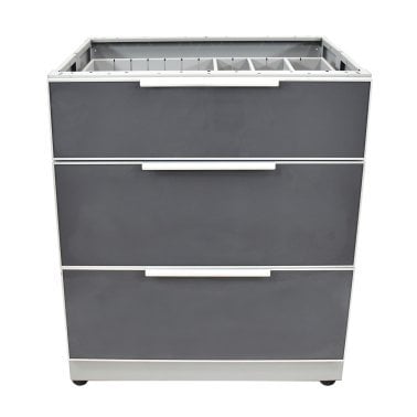 Blue Sky Outdoor Living 3-Drawer Outdoor Kitchen Cabinet, Slate Gray