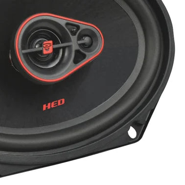 Cerwin-Vega® Mobile HED® Series 6-In. x 8-In. 360-Watt-Max 3-Way Coaxial Speakers, Black and Red, 2 Pack