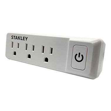 STANLEY® PlugMax ECO Grounded Wall Tap, 3 Outlets with On/Off Switch, White, 30316