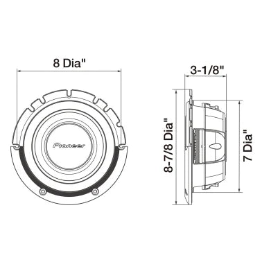 Pioneer® A-Series Shallow-Mount Subwoofer (8 Inch; 700 Watts Max)