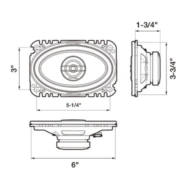 Pioneer® TS-G4620S G-Series 4-In. x 6-In. 200-Watt-Max-Power 2-Way Full-Range Coaxial Speakers Black, 2 Pack