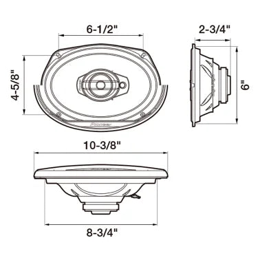 Pioneer® G-Series 6" x 9" 400-Watt 3-Way Coaxial Speakers