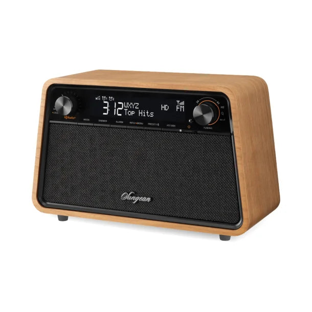 Sangean® HD Radio™/AM/FM-RDS/Bluetooth® Wooden Cabinet Tabletop Radio, Natural Cherry, HDR-19