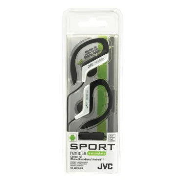 JVC® Sport In-Ear Ear Clip Sport Headphones with Microphone and Remote, HA-EBR80 (Silver)