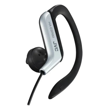 JVC® Sport In-Ear Ear Clip Sport Headphones with Microphone and Remote, HA-EBR80 (Silver)