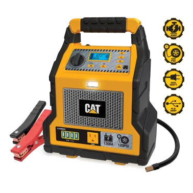Cat® Power Station with 1,200-Peak-Amp Jump Starter, Tire Compressor, and Power Inverter, CJ1000DXT