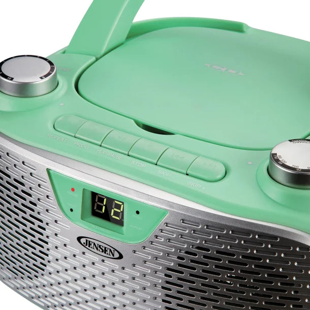JENSEN® CD-485 1-Watt Portable Stereo CD Player with AM/FM Radio (Green)