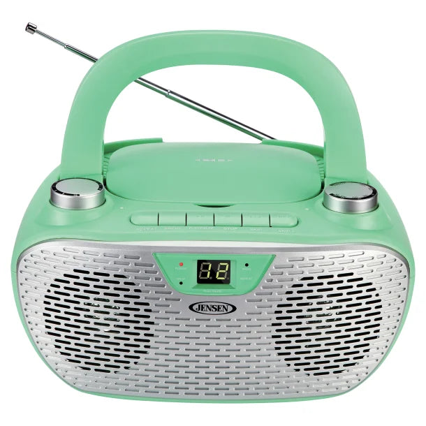 JENSEN® CD-485 1-Watt Portable Stereo CD Player with AM/FM Radio (Green)