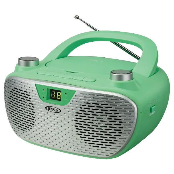 JENSEN® CD-485 1-Watt Portable Stereo CD Player with AM/FM Radio (Green)