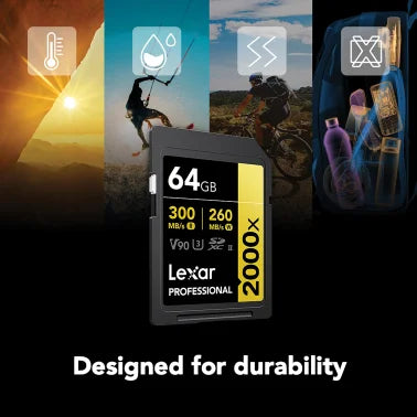 Lexar® Professional 2000x SDHC™/SDXC™ UHS-II Card (64 GB)
