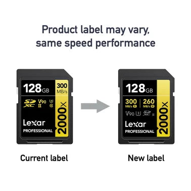Lexar® Professional 2000x SDHC™/SDXC™ UHS-II Card (128 GB)