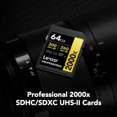 Lexar® Professional 2000x SDHC™/SDXC™ UHS-II Card (64 GB)
