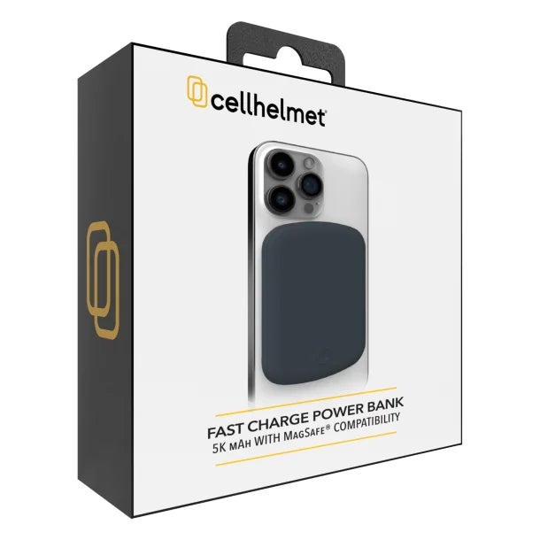 cellhelmet® 5,000-mAh Portable Power Bank with 15-Watt Wireless Charging, 20-Watt PD, and Magnetic Alignment