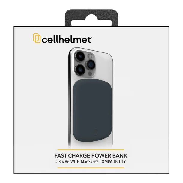 cellhelmet® 5,000-mAh Portable Power Bank with 15-Watt Wireless Charging, 20-Watt PD, and Magnetic Alignment