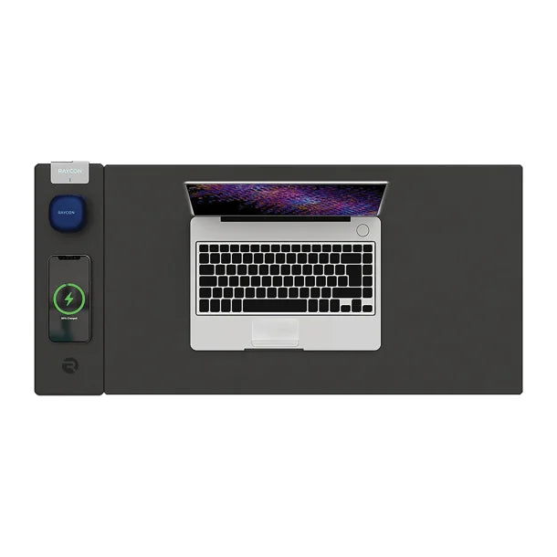 Raycon® The Magic Mat Pro Desk Pad with 15-Watt Wireless Charging, Black, RAPMAT500-24E-BLA
