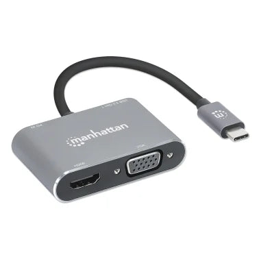 Manhattan® USB-C® to HDMI® and VGA 4-in-1 Docking Converter with Power Delivery