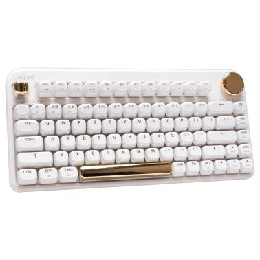 Azio IZO Bluetooth® and USB Mechanical Computer Keyboard, Blue Switches (White Blossom)