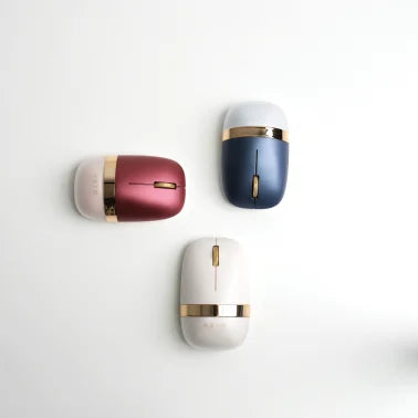 Azio IZO Cordless Optical Computer Mouse, Ergonomic, 3 Buttons, Bluetooth® 3.0/5.0 and 2.4G RF-USB (White Blossom)