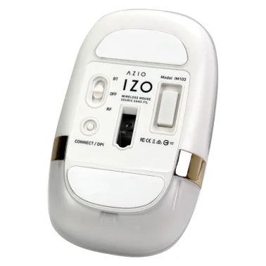 Azio IZO Cordless Optical Computer Mouse, Ergonomic, 3 Buttons, Bluetooth® 3.0/5.0 and 2.4G RF-USB (White Blossom)