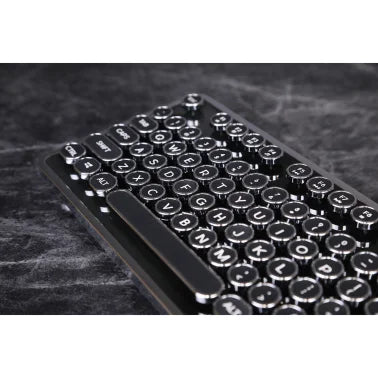 Azio MK Retro USB Wired Mechanical Typewriter Keyboard for PC, Black