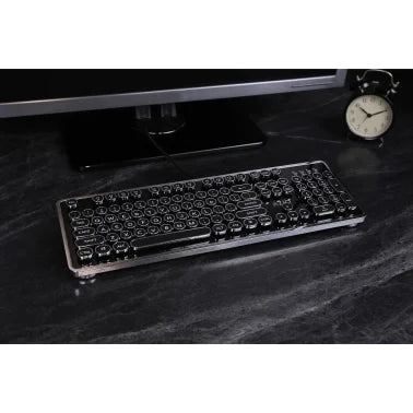Azio MK Retro USB Wired Mechanical Typewriter Keyboard for PC, Black