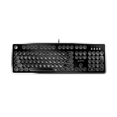 Azio MK Retro USB Wired Mechanical Typewriter Keyboard for PC, Black