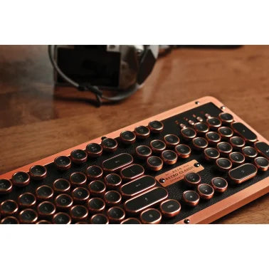 Azio Retro Classic Bluetooth®/USB Hybrid Computer Keyboard for Mac® and PC, Backlit (Artisan Leather)