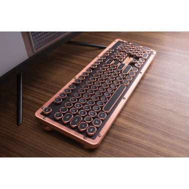 Azio Retro Classic Bluetooth®/USB Hybrid Computer Keyboard for Mac® and PC, Backlit (Artisan Leather)