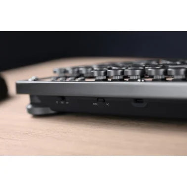 Azio Retro Classic Bluetooth®/USB Hybrid Computer Keyboard for Mac® and PC, Backlit (Elwood Wood)