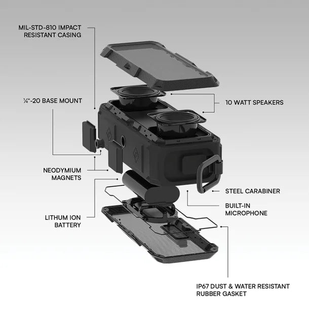 Raycon® The Impact Portable Bluetooth® Speaker with Speakerphone, Graphite Black, RBS970-23E-BLA