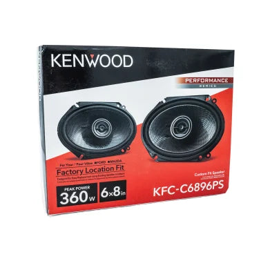 KENWOOD® Performance Series KFC-C6896PS 6-In. x 8-In., 360-Watt-Max 2-Way Full-Range Custom-Fit Speakers, Black, 2 Pack