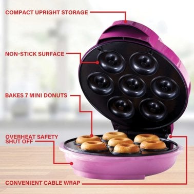 Brentwood® Just For Fun Electric 7-Hole Nonstick Mini Donut Maker