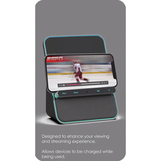 Azpen® 10-Watt Fast Wireless Charging Sound Hub with Bluetooth® Speakers, and Speakerphone, D5