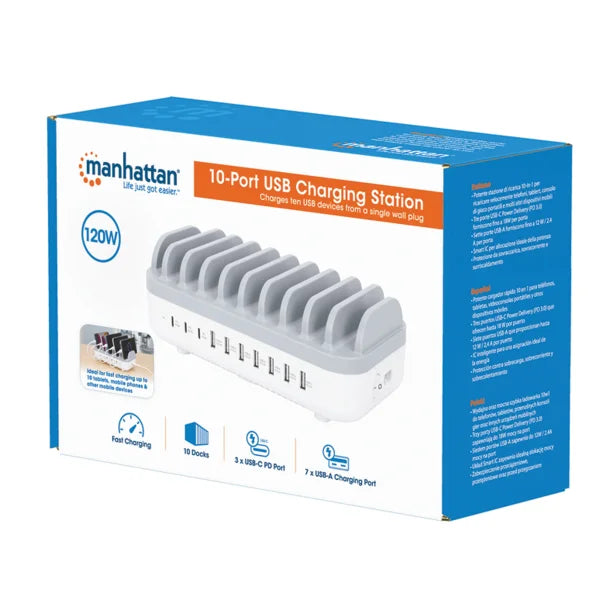 Manhattan® 10-Port 120-Watt USB Power Delivery Charging Station