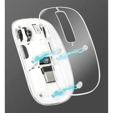Manhattan® Transparent Wireless Optical Computer Mouse, 3 Buttons, 2.4 GHz (White)