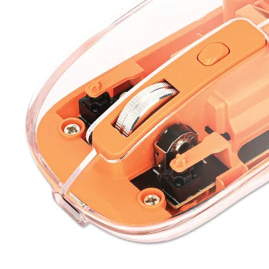 Manhattan® Transparent Wireless Optical Computer Mouse, 3 Buttons, 2.4 GHz (Orange)
