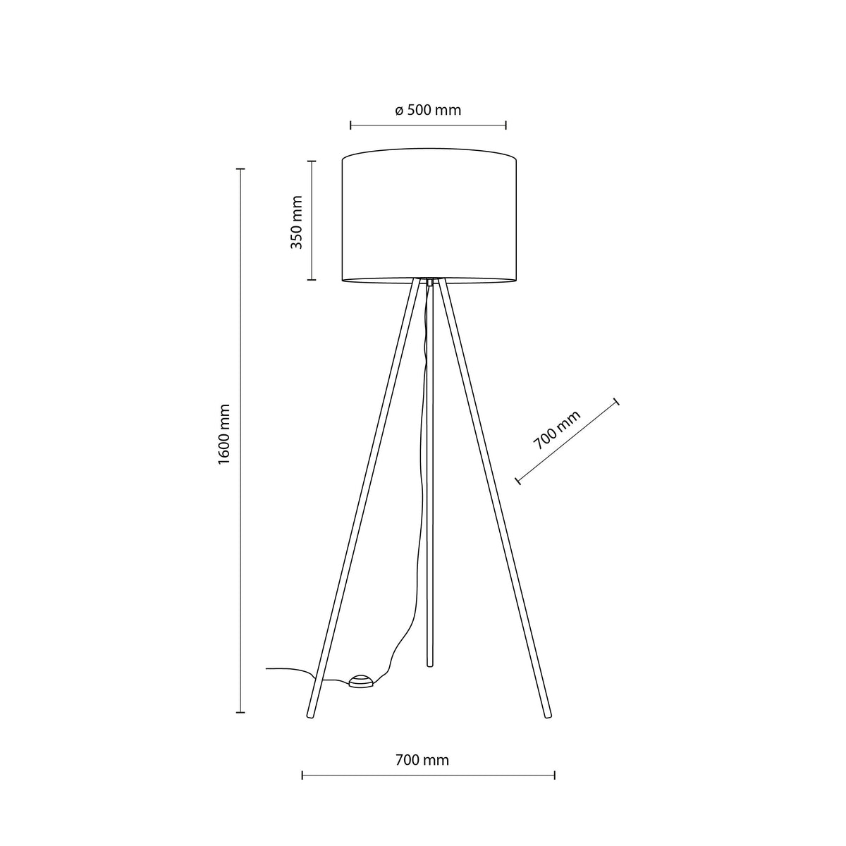 UMBERTO Black Modern Floor Lamp (Clearance)