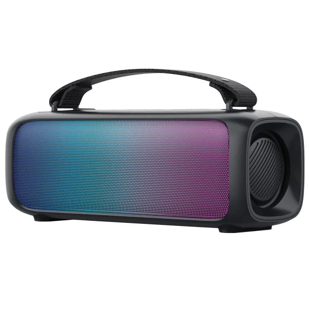 IQ Sound® Portable Bluetooth® 2.0-Channel Speaker with RGB Light Panel and Speakerphone, True Wireless, Black, IQ-3520RGB