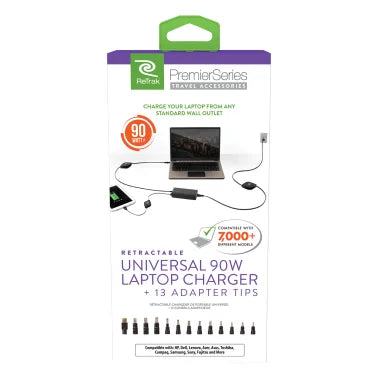 ReTrak® Retractable 90-Watt Universal Notebook Charger
