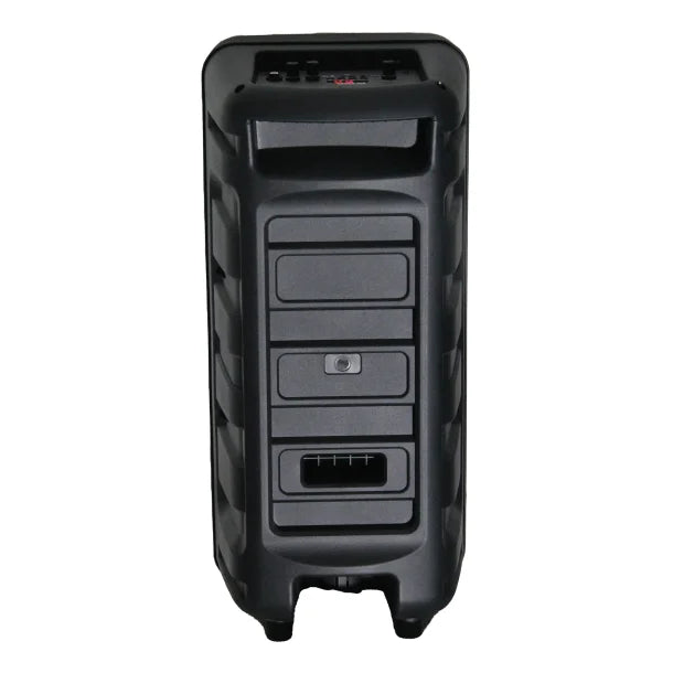 IQ Sound® FIRE BOX Dual 8-In. Bluetooth® Portable Party System, True Wireless, with FM Radio, Lights, Microphone, and Remote, IQ-7188DJBT