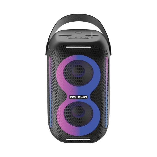 Dolphin® Audio Waterproof Portable Bluetooth® Party Speaker® with Sound-Activated Lights, Black, S-20