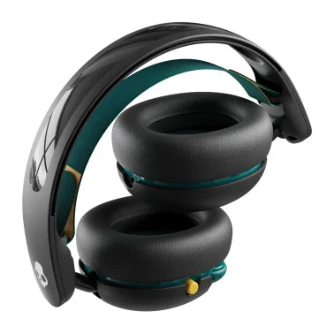 Skullcandy® Grom® Volume-Limited Bluetooth® Kids Over-Ear Headphones with Microphone, Black and Verdigris, S6KBW-R740